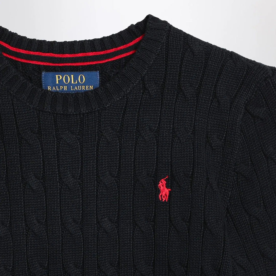 Polo Ralph Lauren - Black cable-knit crewneck sweater Brand Shirts &amp; Tops S