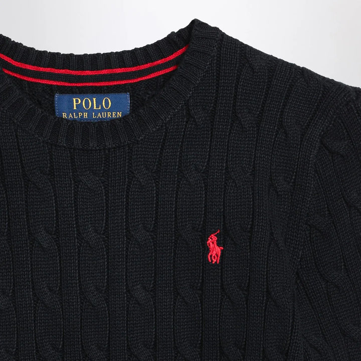 Polo Ralph Lauren - Black cable-knit crewneck sweater Brand Shirts &amp; Tops S