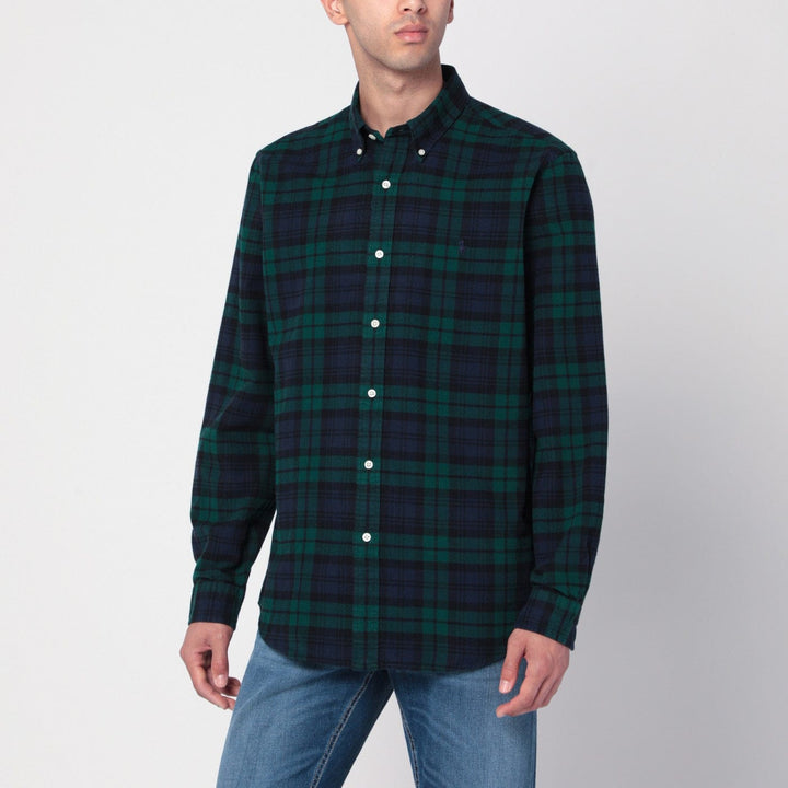 Shirts &amp; Tops S Polo Ralph Lauren - Blue navy/green check pattern shirt Custom-Fit Brand