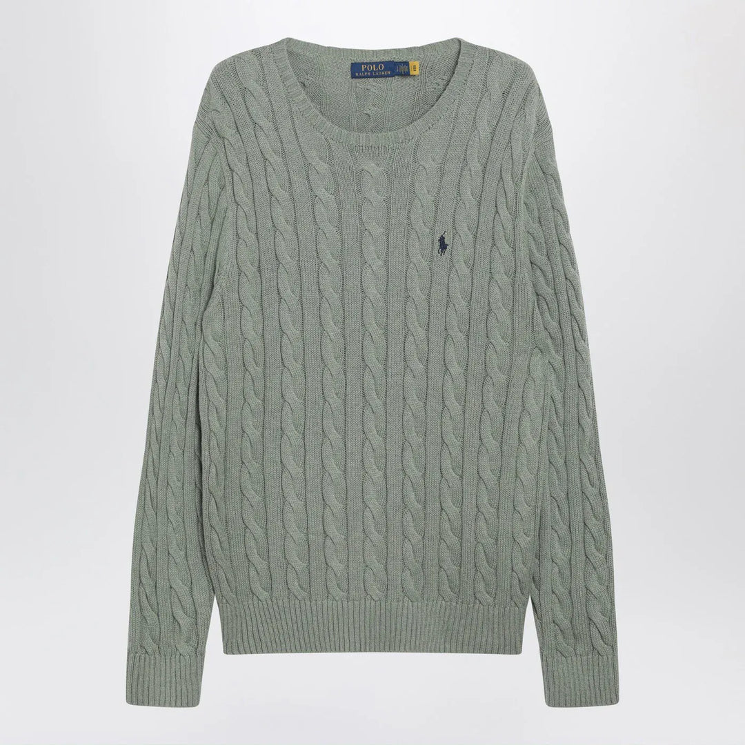 Polo Ralph Lauren - Grey-green cotton cable-knit sweater Brand Shirts &amp; Tops S