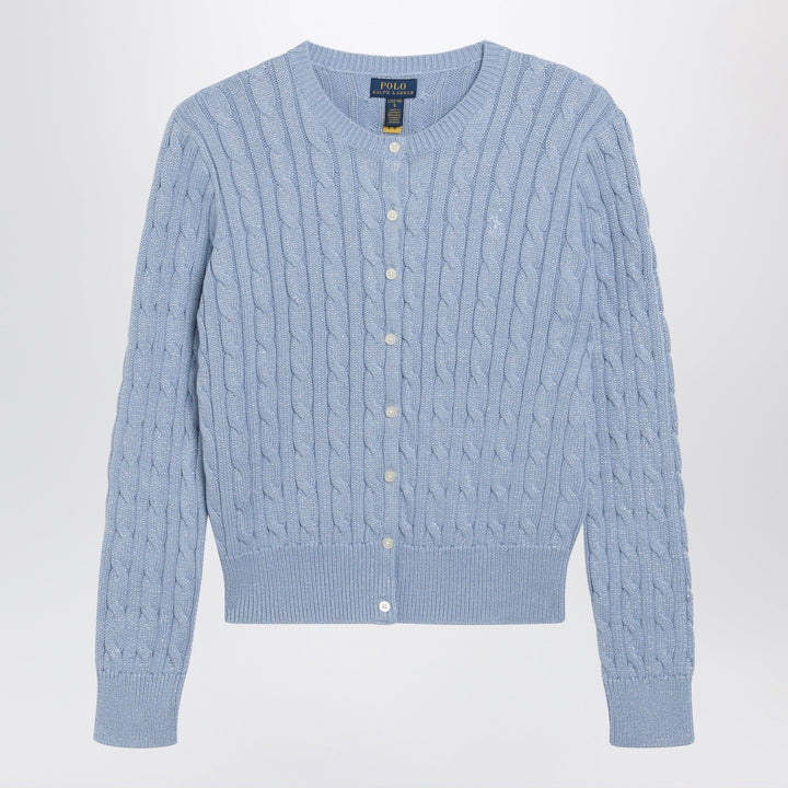 Shirts &amp; Tops L Polo Ralph Lauren - Light blue cable-knit cotton cardigan Brand