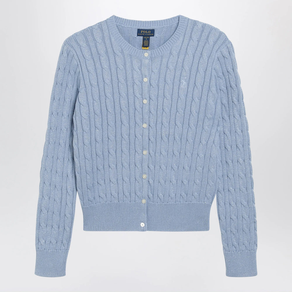 Polo Ralph Lauren - Light blue cable-knit cotton cardigan Brand Shirts & Tops L