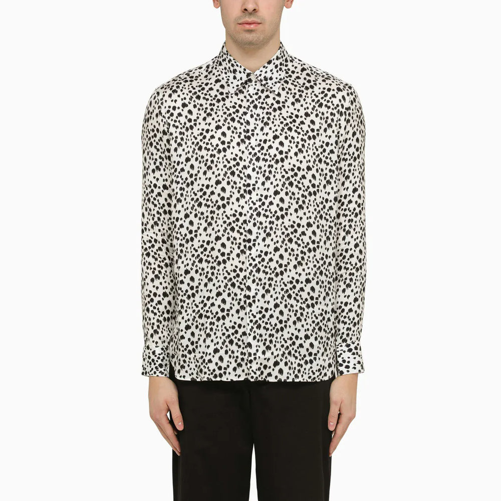 PT Torino - White viscose striped shirt Brand Shirts & Tops 39