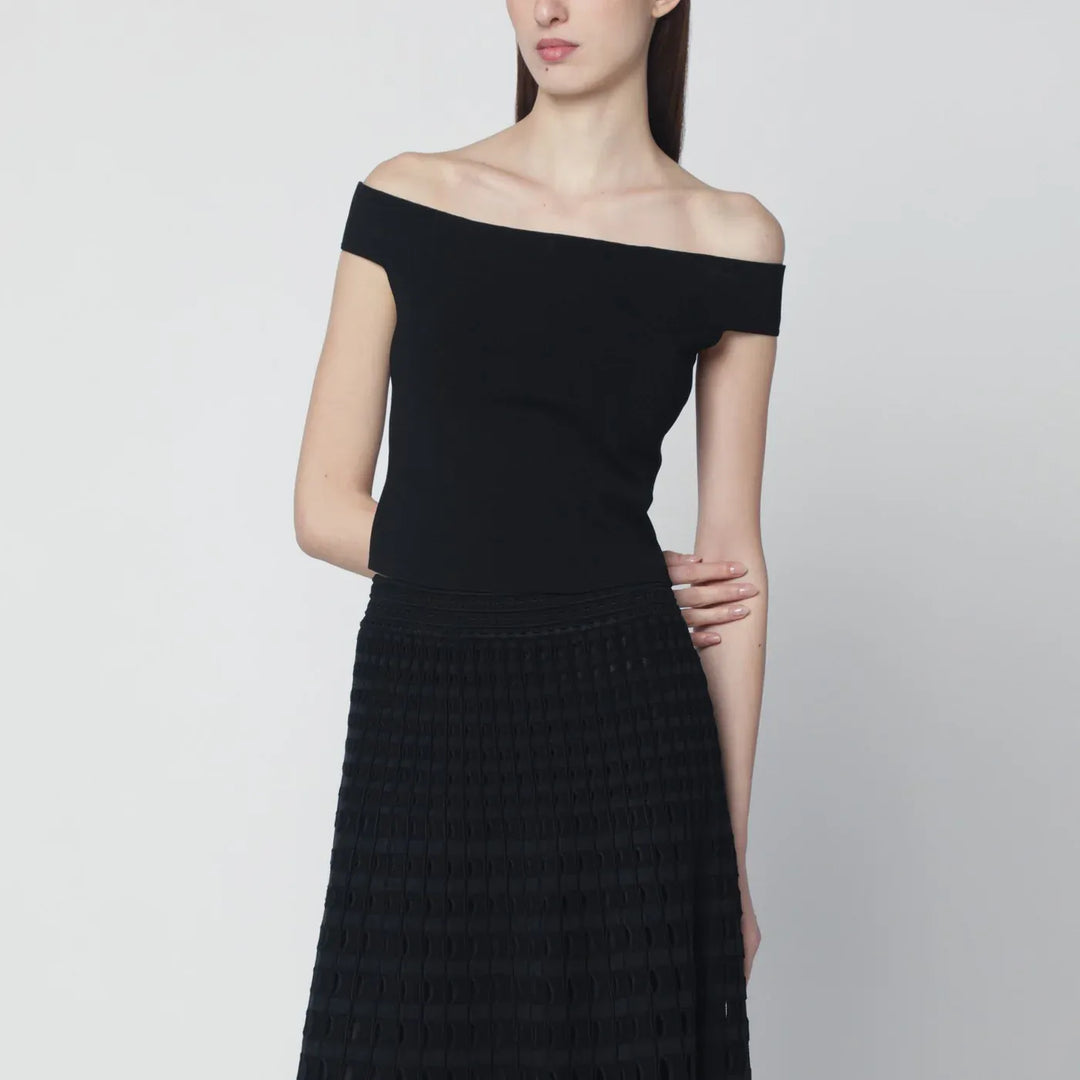 SIMKHAI - Black rayon-blend top Brand Shirts &amp; Tops M