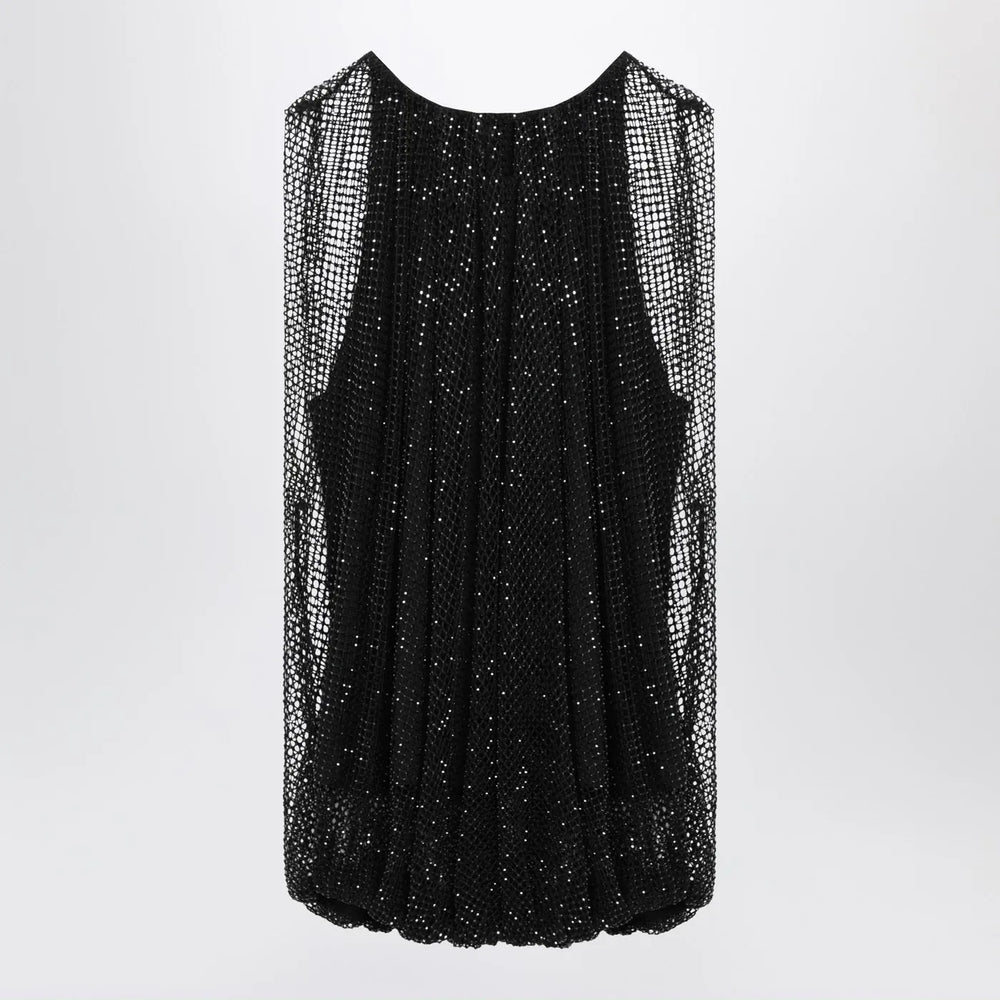 Sportmax - Black mesh top with crystals Brand Shirts & Tops S
