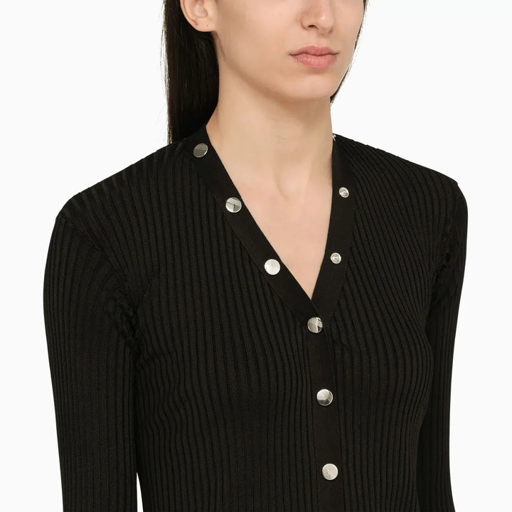 The Attico - Black viscose long cardigan Brand Shirts &amp; Tops 40  IT