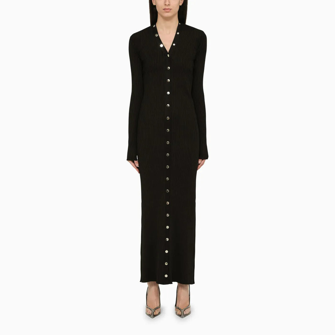 The Attico - Black viscose long cardigan Brand Shirts &amp; Tops 40  IT