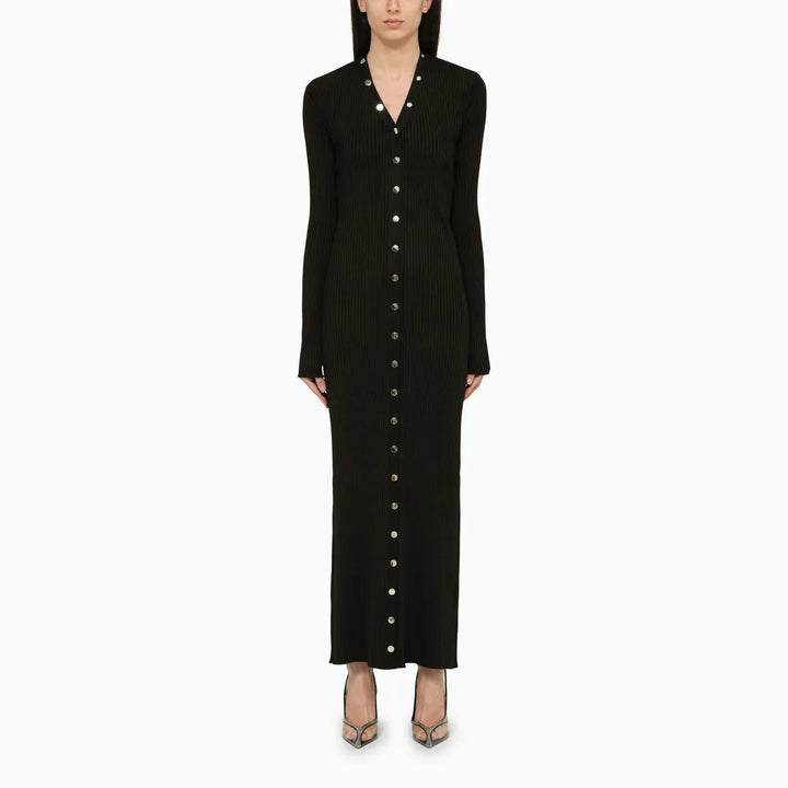 The Attico - Black viscose long cardigan Brand Shirts &amp; Tops 40  IT