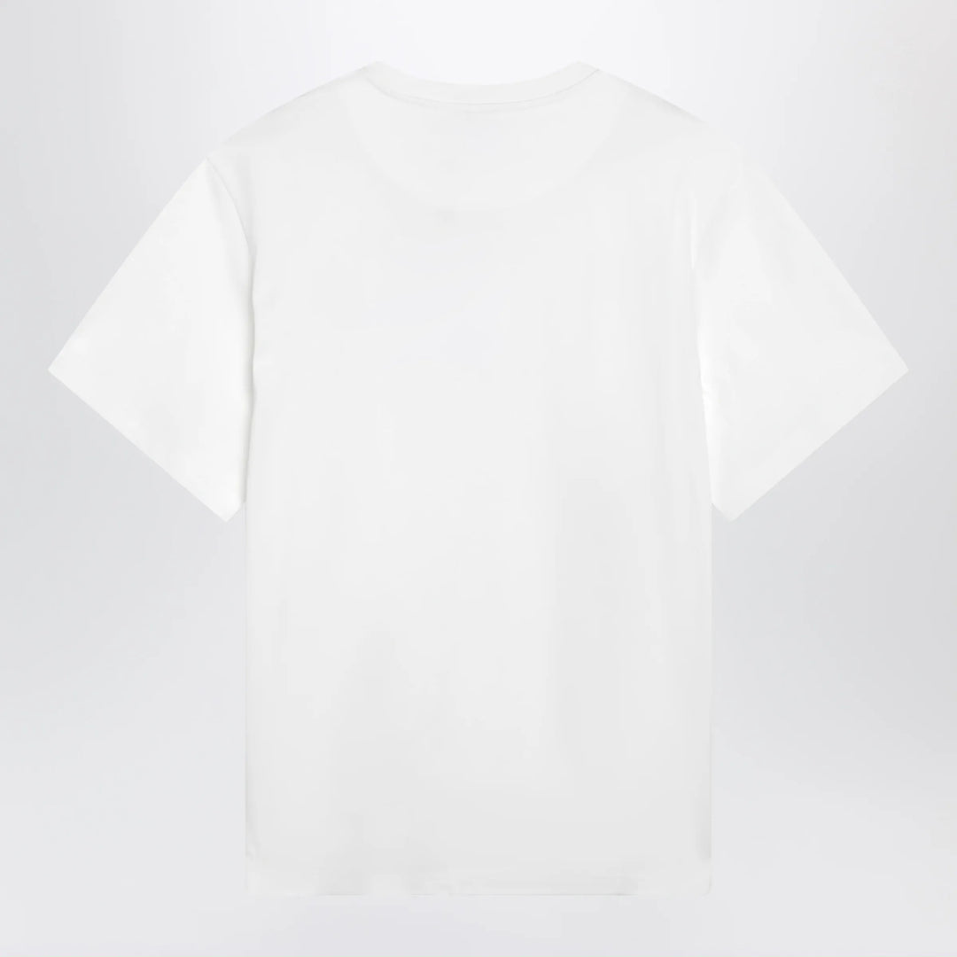 The Attico - Oversized cotton jersey T-shirt with cutout hem, white Brand Shirts &amp; Tops