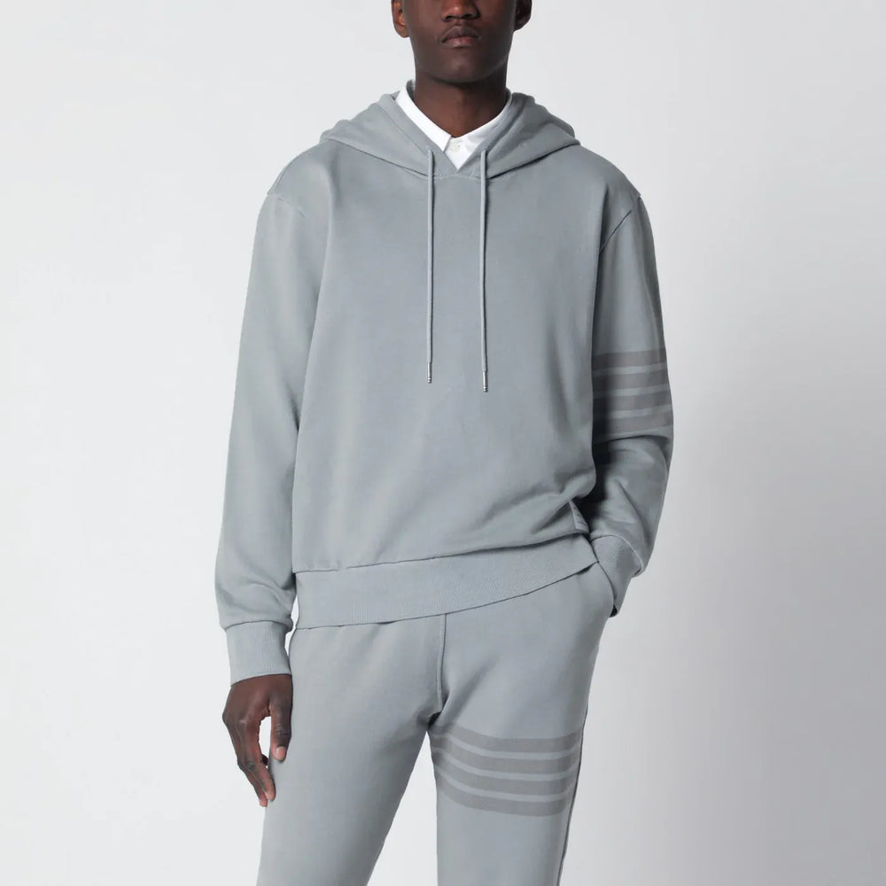 Thom Browne - Grey cotton hooded sweatshirt Brand Shirts & Tops 2