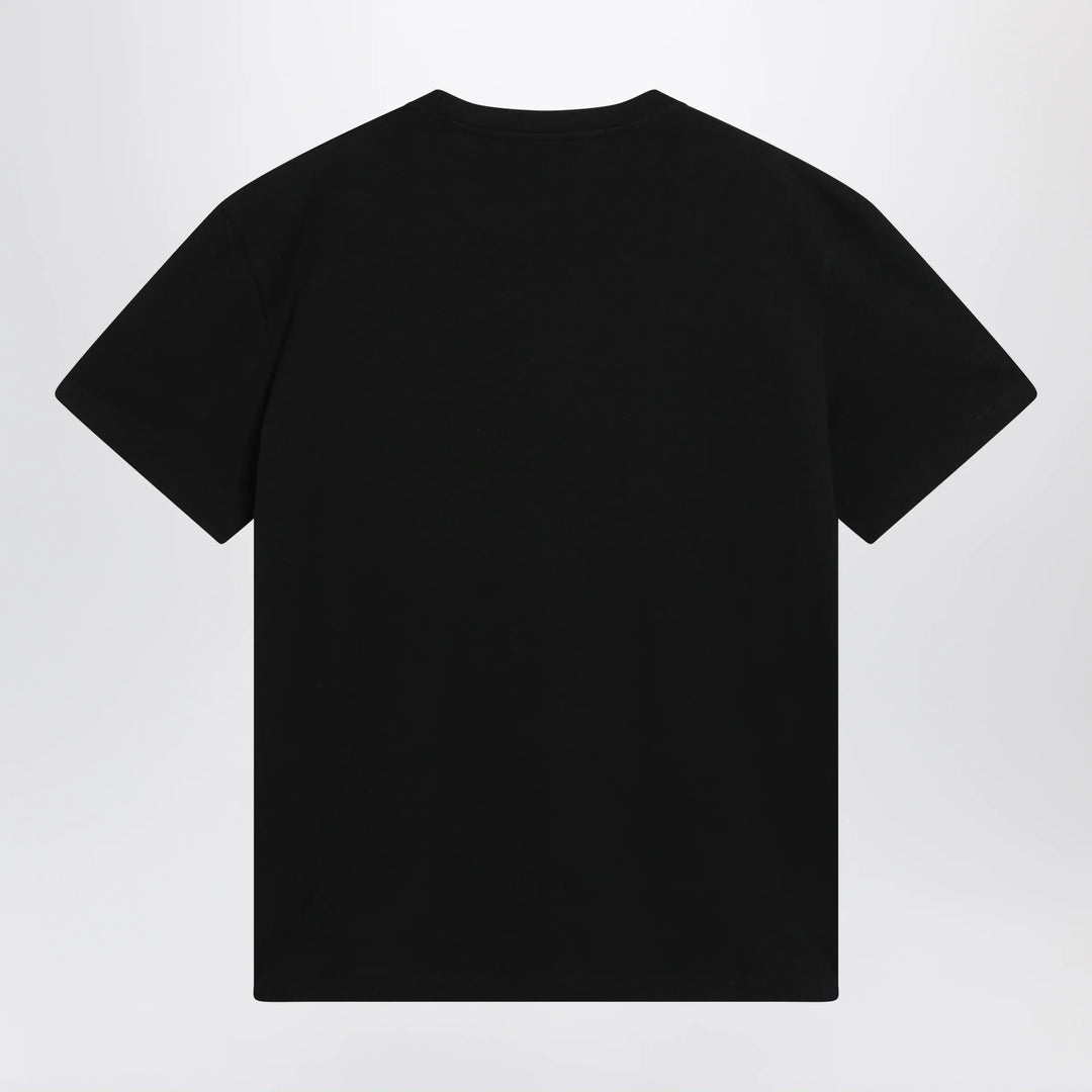 Valentino - Black cotton T-shirt with VGold Brand Shirts &amp; Tops