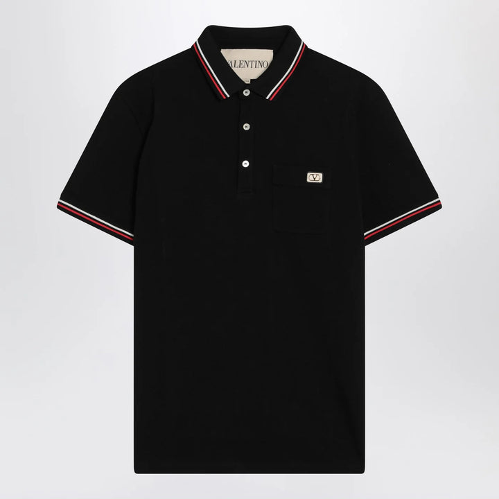 Valentino - Black polo shirt with Vlogo Signature Brand Shirts &amp; Tops S