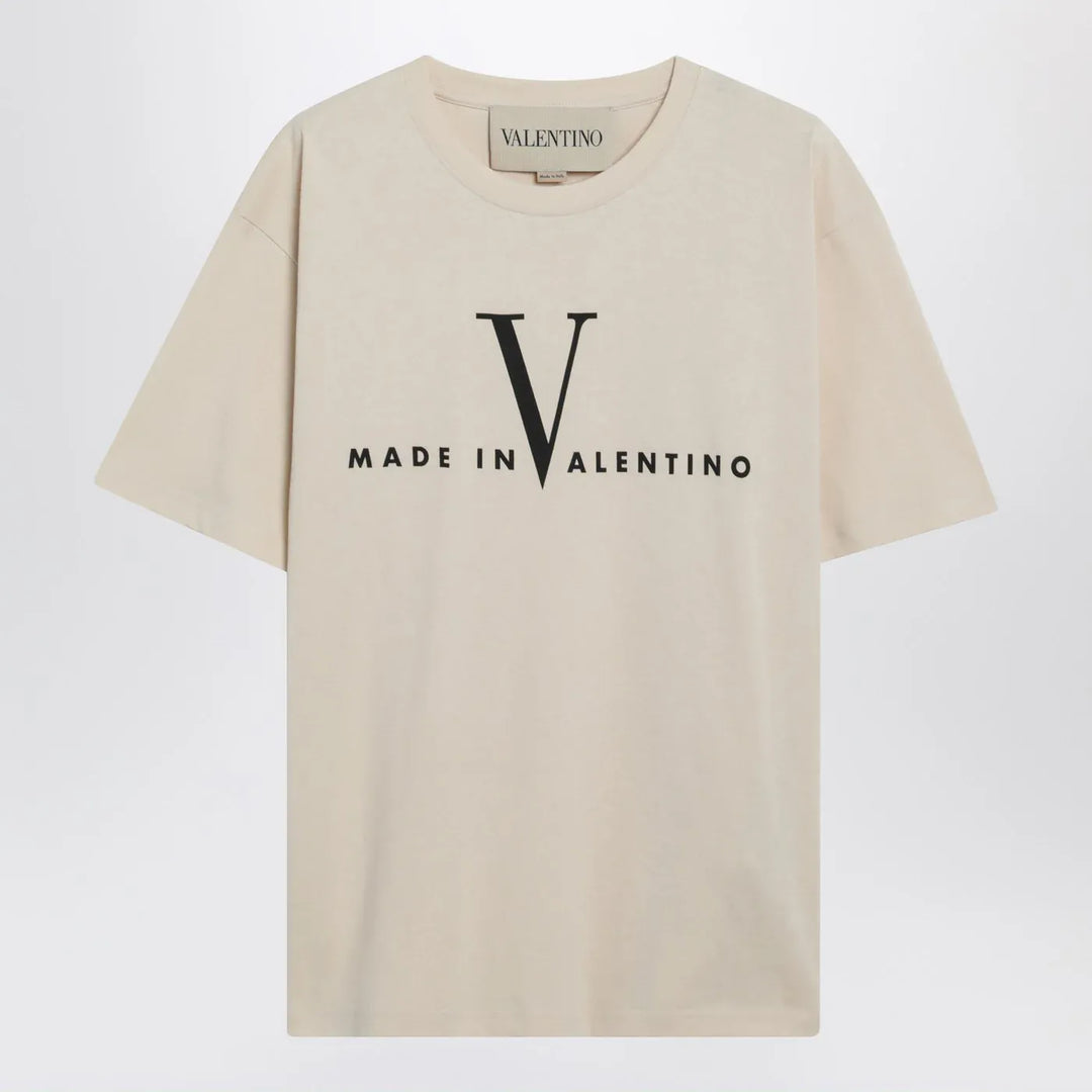 Valentino - Butter-colored “Made In Valentino” T-shirt Brand Shirts &amp; Tops S