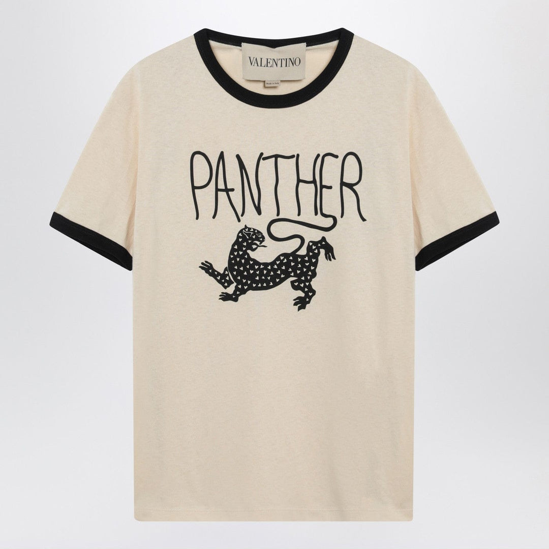 Shirts &amp; Tops Valentino - Butter-colored T-shirt with Panther print Brand