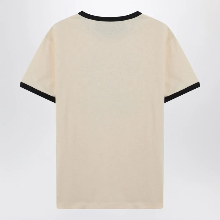 Valentino - Butter-colored T-shirt with Panther print Brand Shirts &amp; Tops