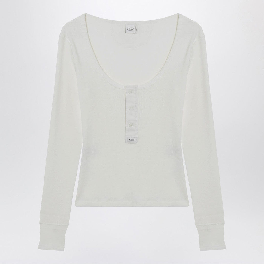 Shirts &amp; Tops White Henley cotton jersey top Brand