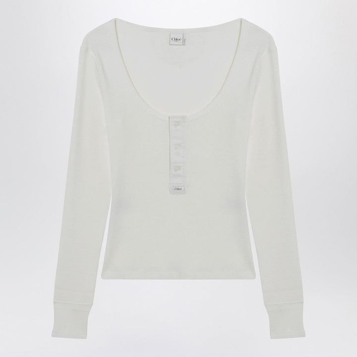 Shirts &amp; Tops White Henley cotton jersey top Brand