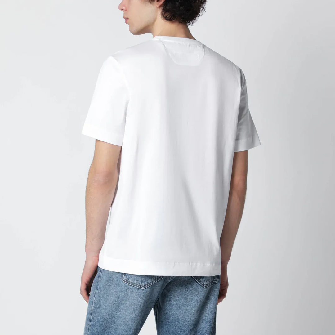 ZEGNA - White T-shirt with embroidered logo Brand Shirts &amp; Tops