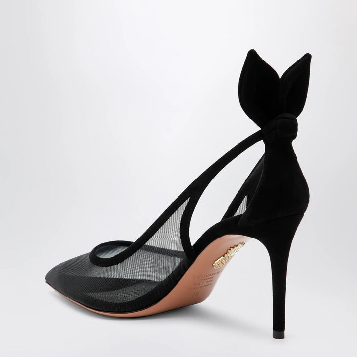 Aquazzura - Black bow-tie mesh pumps Brand Shoes