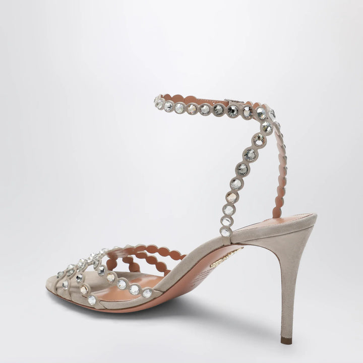 Aquazzura - Tequila crystal-embellished suede sandals Brand Shoes