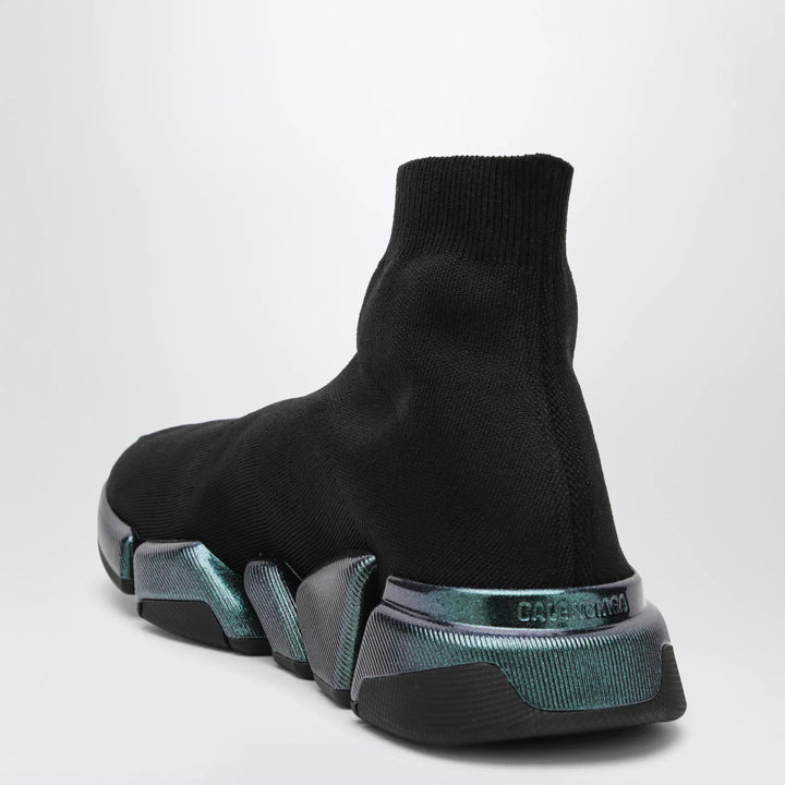 Balenciaga - Black/blue Speed 2.0 Iridescent knit sneakers Brand Shoes