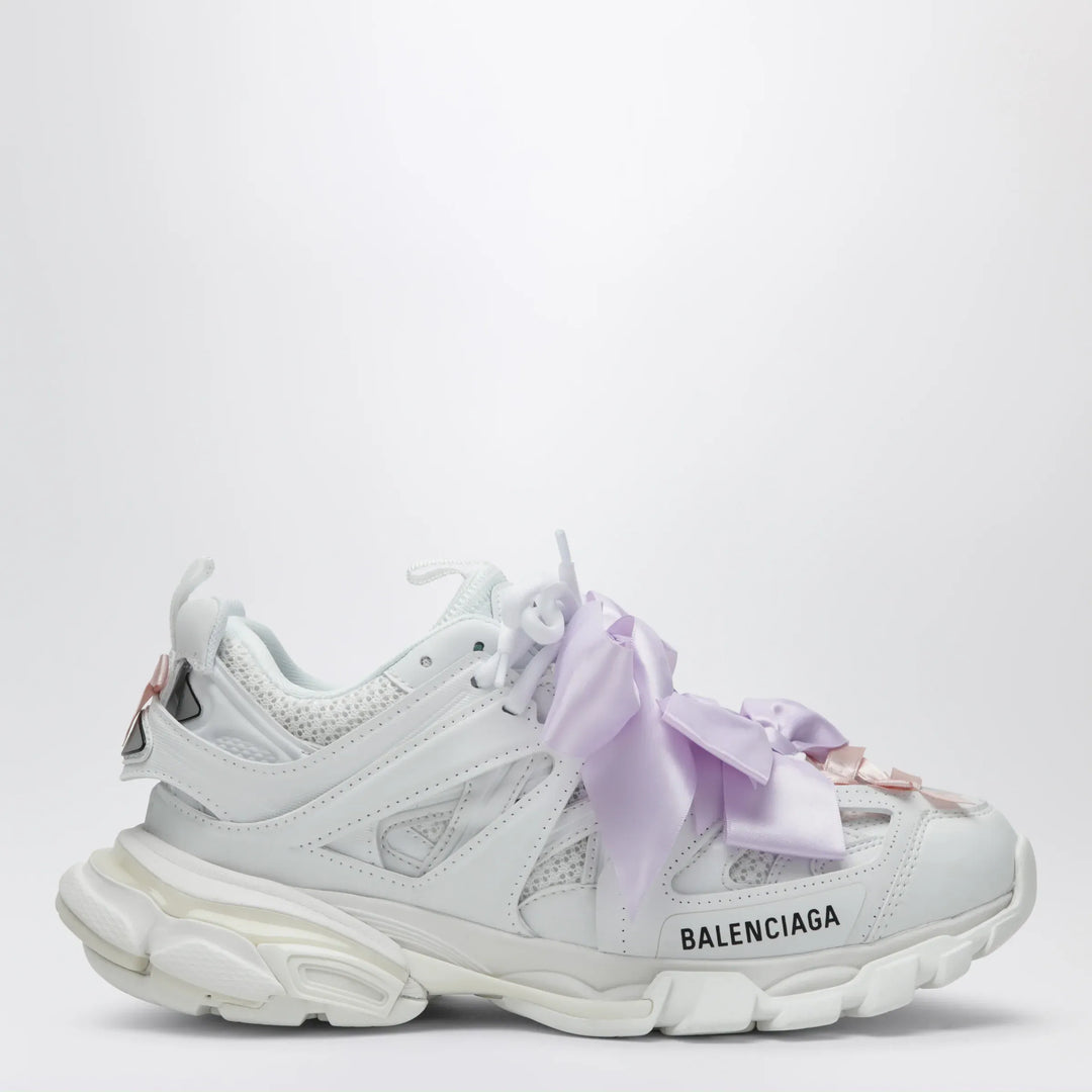 Balenciaga - Track Bow Sneakers in mixed materials, white and pink Brand Shoes 37 IT