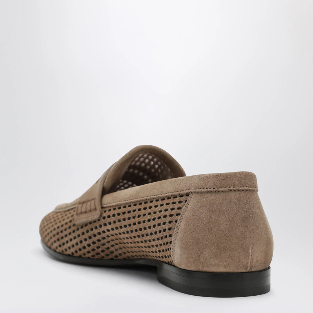 Brunello Cucinelli - Brown loafers in Sparkling Net leather Brand Shoes