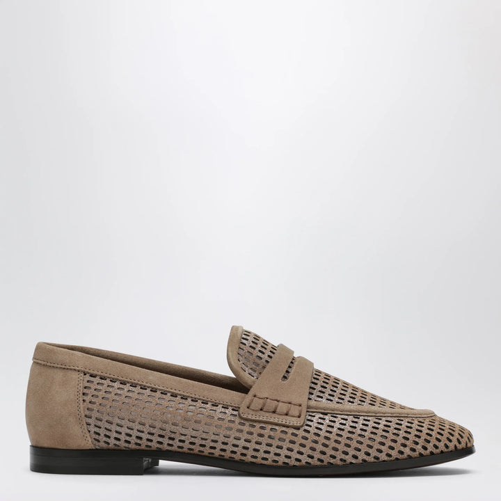 Brunello Cucinelli - Brown loafers in Sparkling Net leather Brand Shoes 38 IT