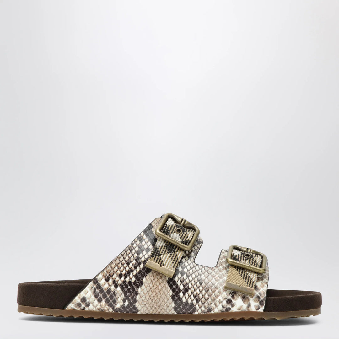 Burberry - Urchin sandals in leather with python print Brand Shoes 36 IT