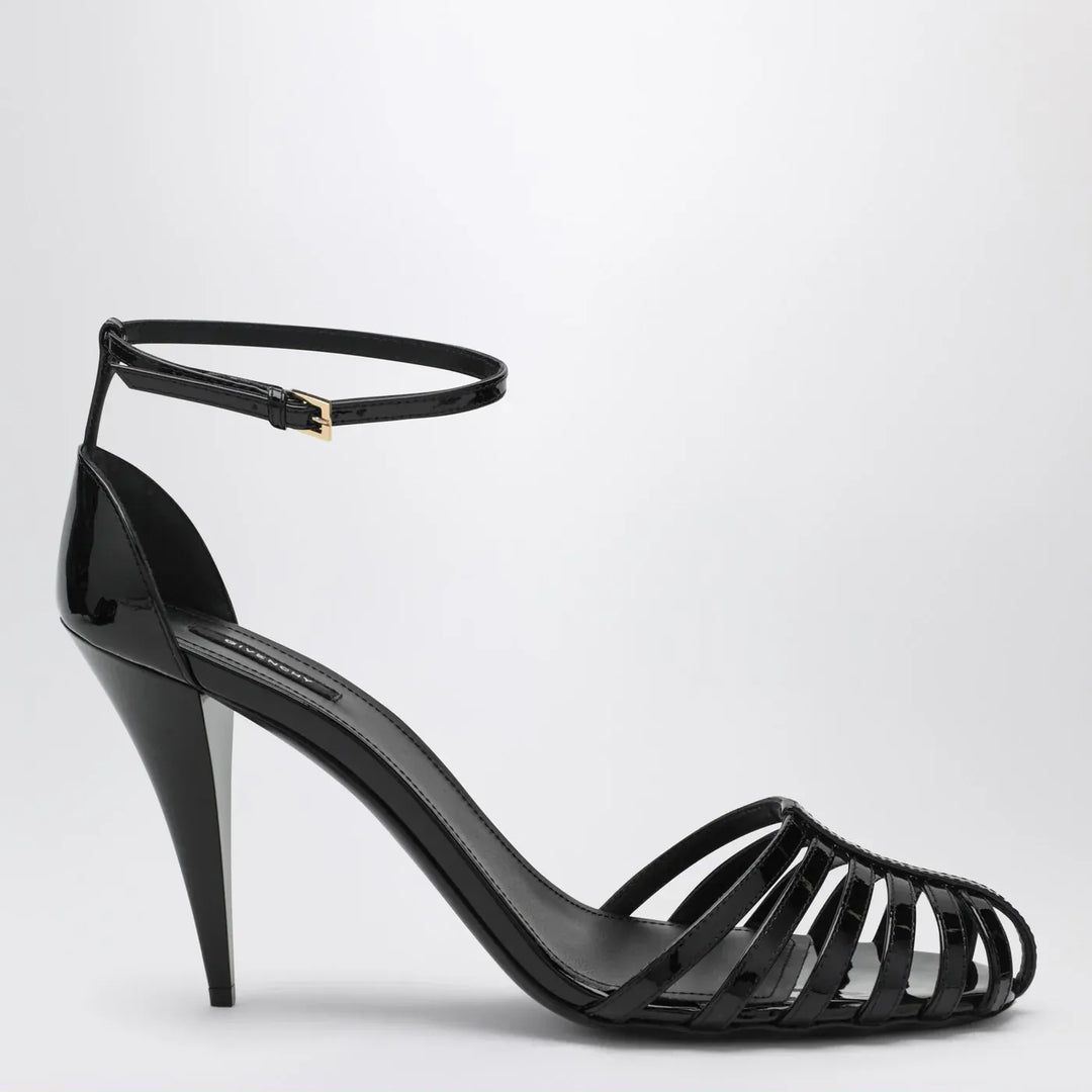 Givenchy - Patent Leather Cage Heeled Sandals Brand Shoes 36 IT