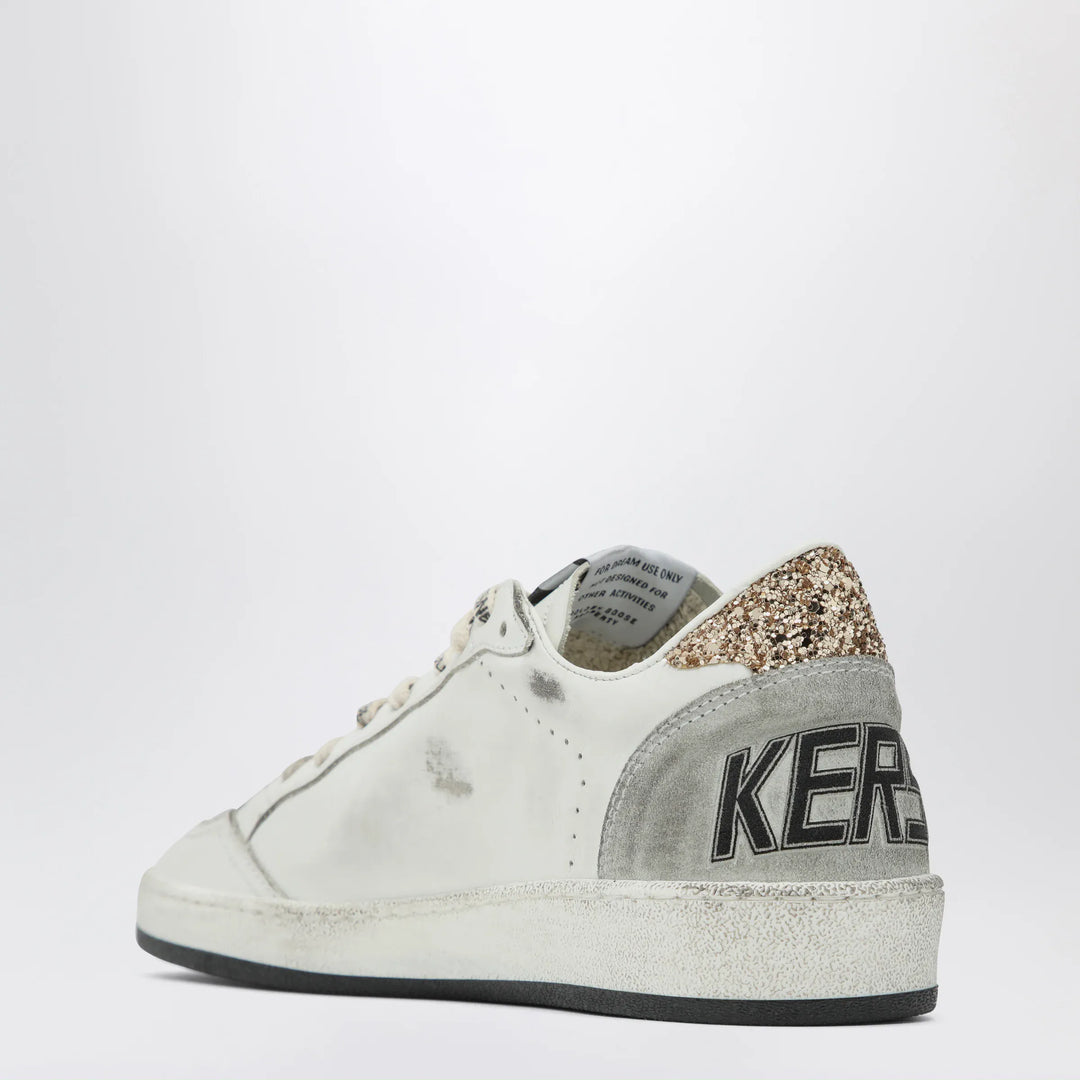 Golden Goose - White and black Ball Star sneakers with gold glitter Brand Shoes
