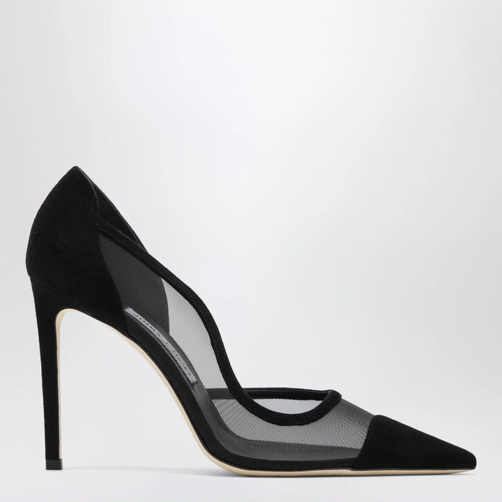 Jimmy Choo - Brigitte 100 pumps in black suede and mesh Brand Shoes 36 IT