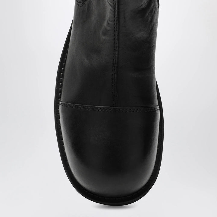 MM6 Maison Margiela - Black leather Chelsea Biker boots Brand Shoes