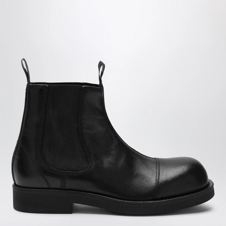 MM6 Maison Margiela - Black leather Chelsea Biker boots Brand Shoes 41 IT