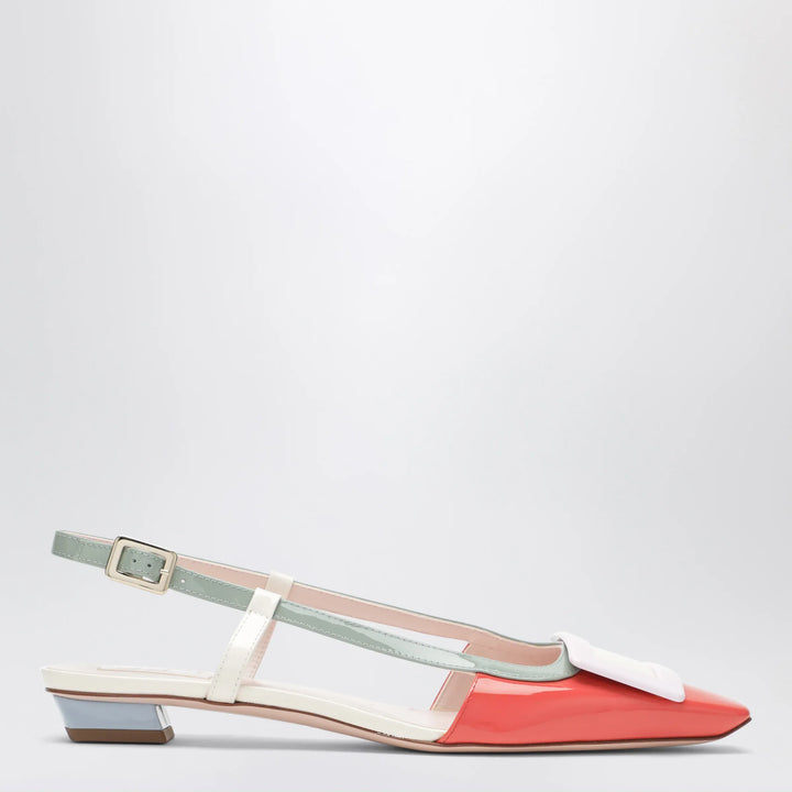 ROGER VIVIER - Multicolour Belle Vivier Slingback Ballerinas in patent leather Brand Shoes 36 IT