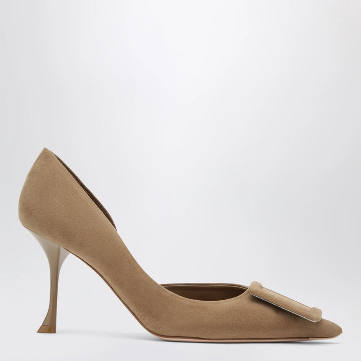 ROGER VIVIER - Viv Ville Dorsay suede pumps in tobacco brown Brand Shoes 36,5 IT