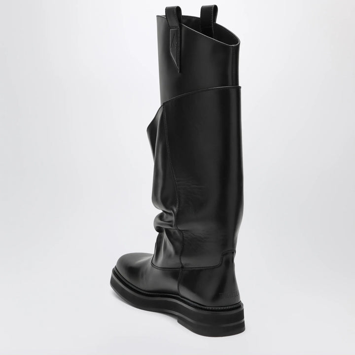 The Attico - Robin Passeggiata combat boots in black calf leather Brand Shoes