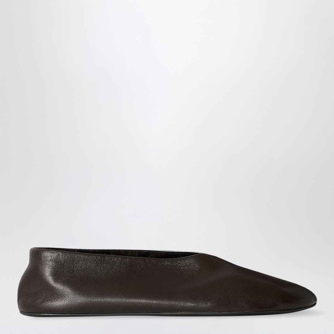 Shoes The Row - Stella slippers brown in leather and shearling Brand