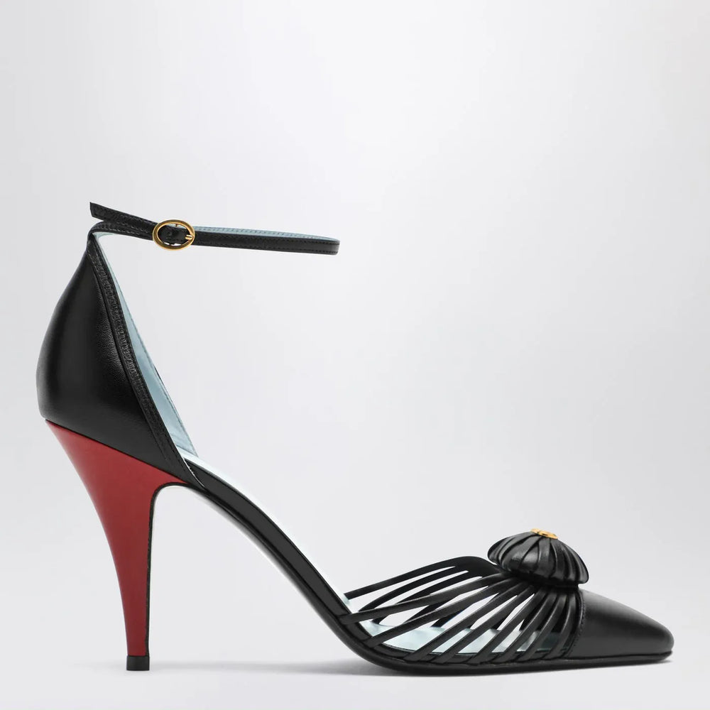 Valentino Garavani - Décolleté VG Sandal Royal black Brand Shoes 38,5 IT