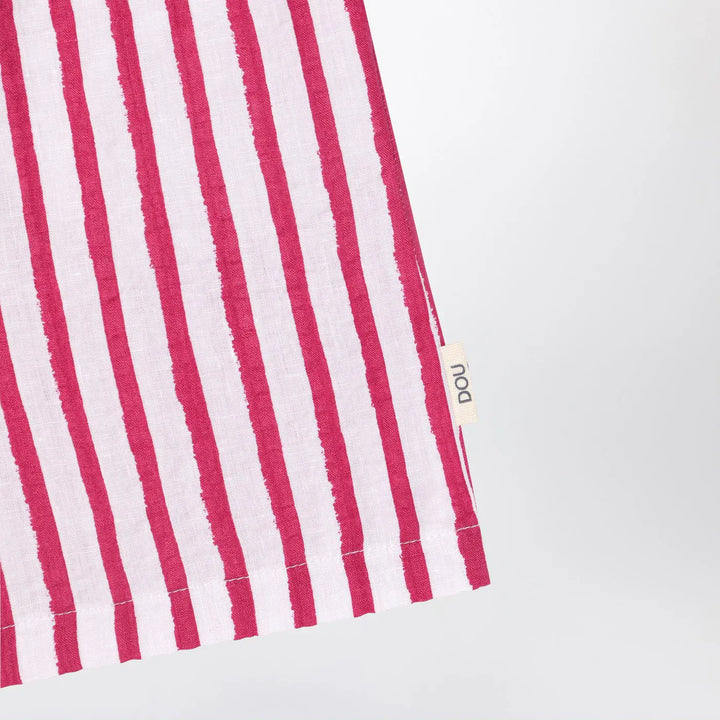 Douuod - White/red striped Bermuda shorts in linen Brand Shorts 10