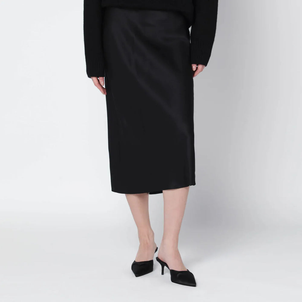 ANINE BING - Black silk Bar midi skirt Brand Skirts XS
