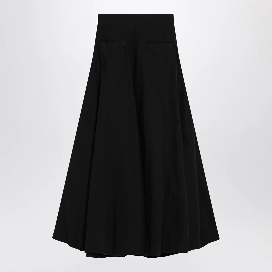Balenciaga - Black cotton ripstop Godet maxi skirt Brand Skirts