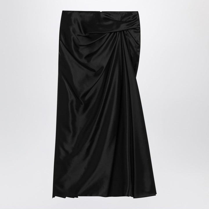 Skirts 38  FR Balenciaga - Draped black skirt in cupro twill Brand