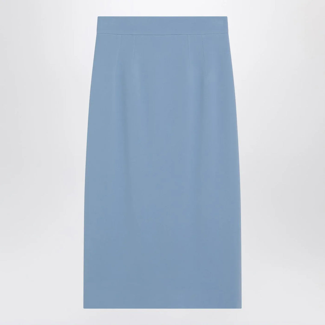 Dolce&amp;Gabbana - Light blue stretch cady skirt Brand Skirts 40  IT