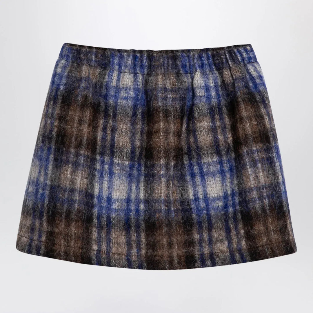 Douuod - Grey/blue wool blend checked skirt Brand Skirts 10