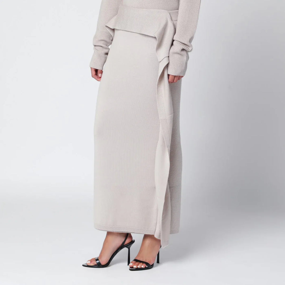 Entire Studios - Light beige long wool skirt Brand Skirts M/L