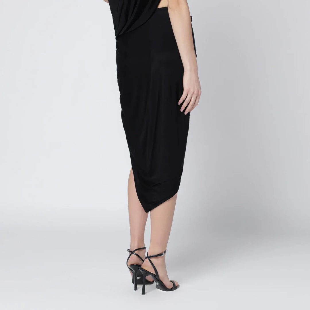 Francesco Murano - Draped black stretch jersey skirt Brand Skirts 42  IT