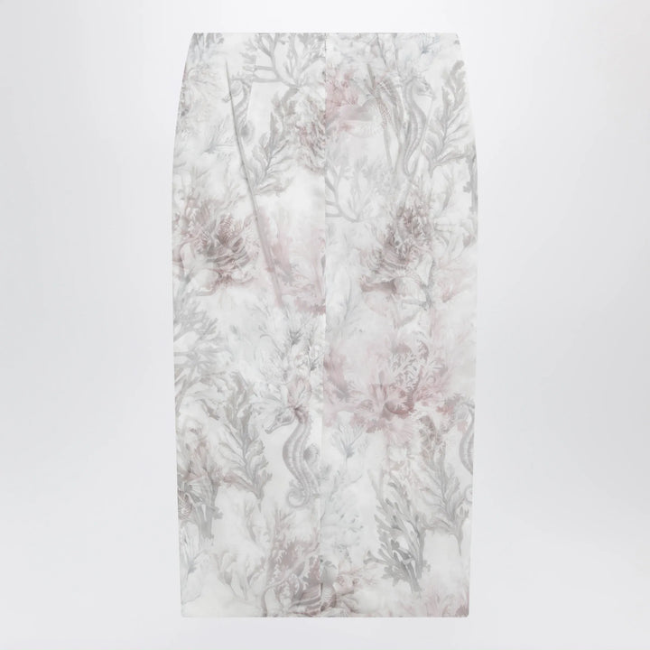 Max Mara - Pencil skirt in printed gabardine and organza Brand Skirts