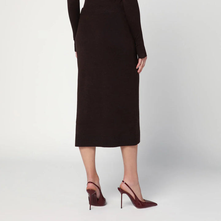 Victoria Beckham - Brown midi skirt in wool blend Brand Skirts L