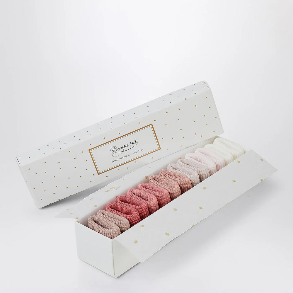Bonpoint - Sock set Day of the Week Faded pink Brand Socks T1
